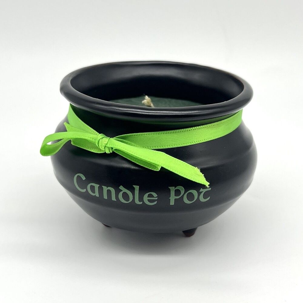 Irish Country Pottery Candle Pot Black Cauldron Halloween Small Ceramic Ireland